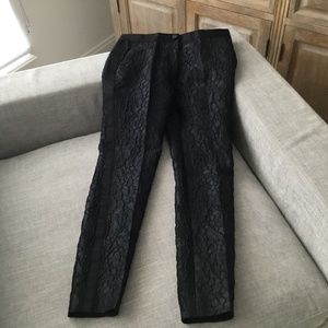 Dolce & Gabbana Black Lace Pants Size 38 jacquard tuxedo